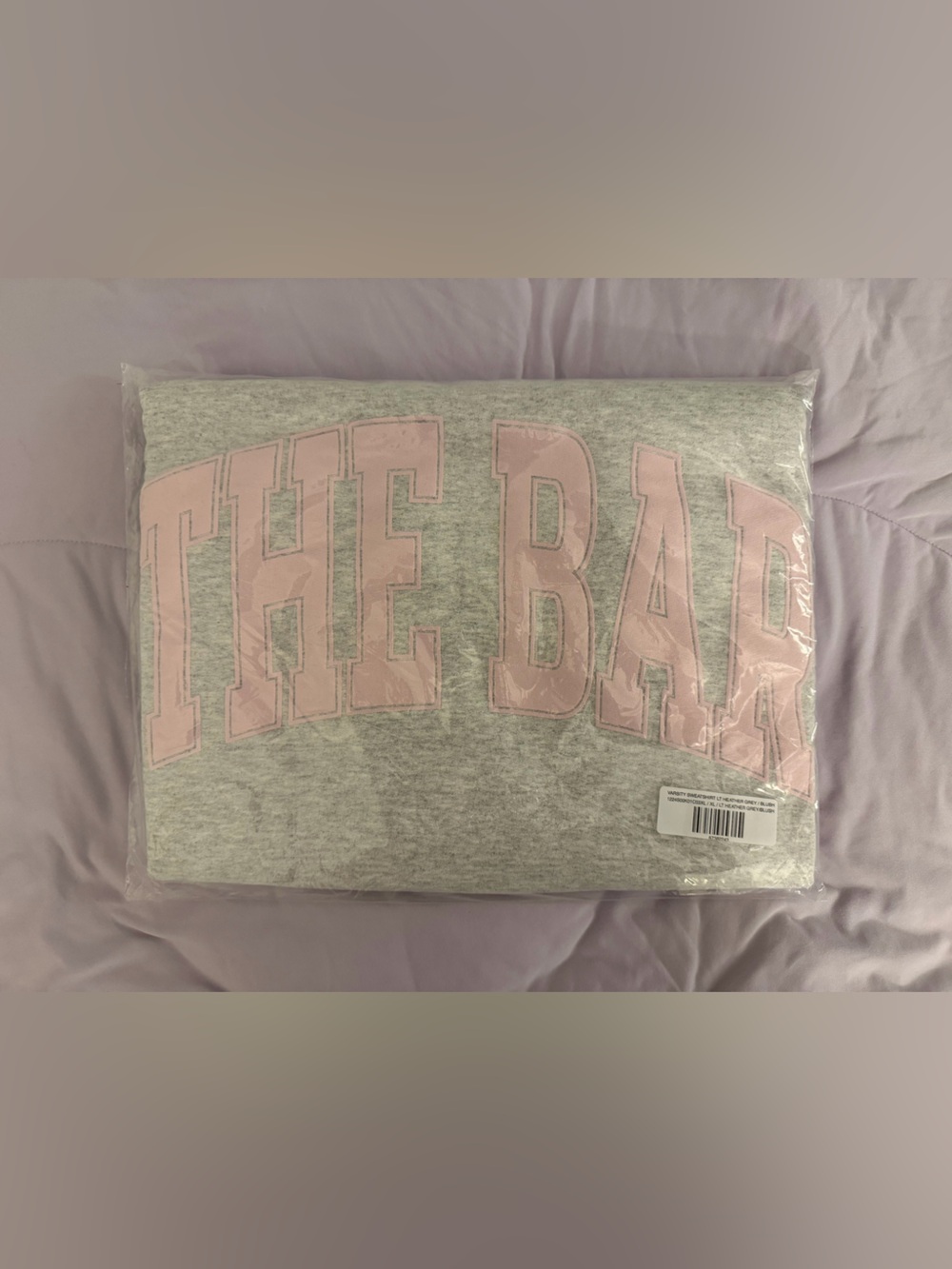 The Bar Grey Sweatshirt with Pink Logo
